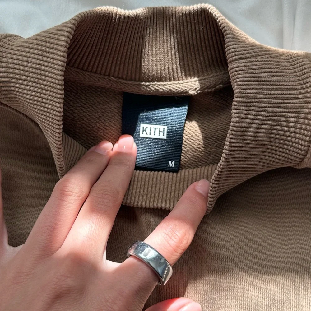 Kith Tan half ribbed Crewneck Sweater - Picture 2 of 6